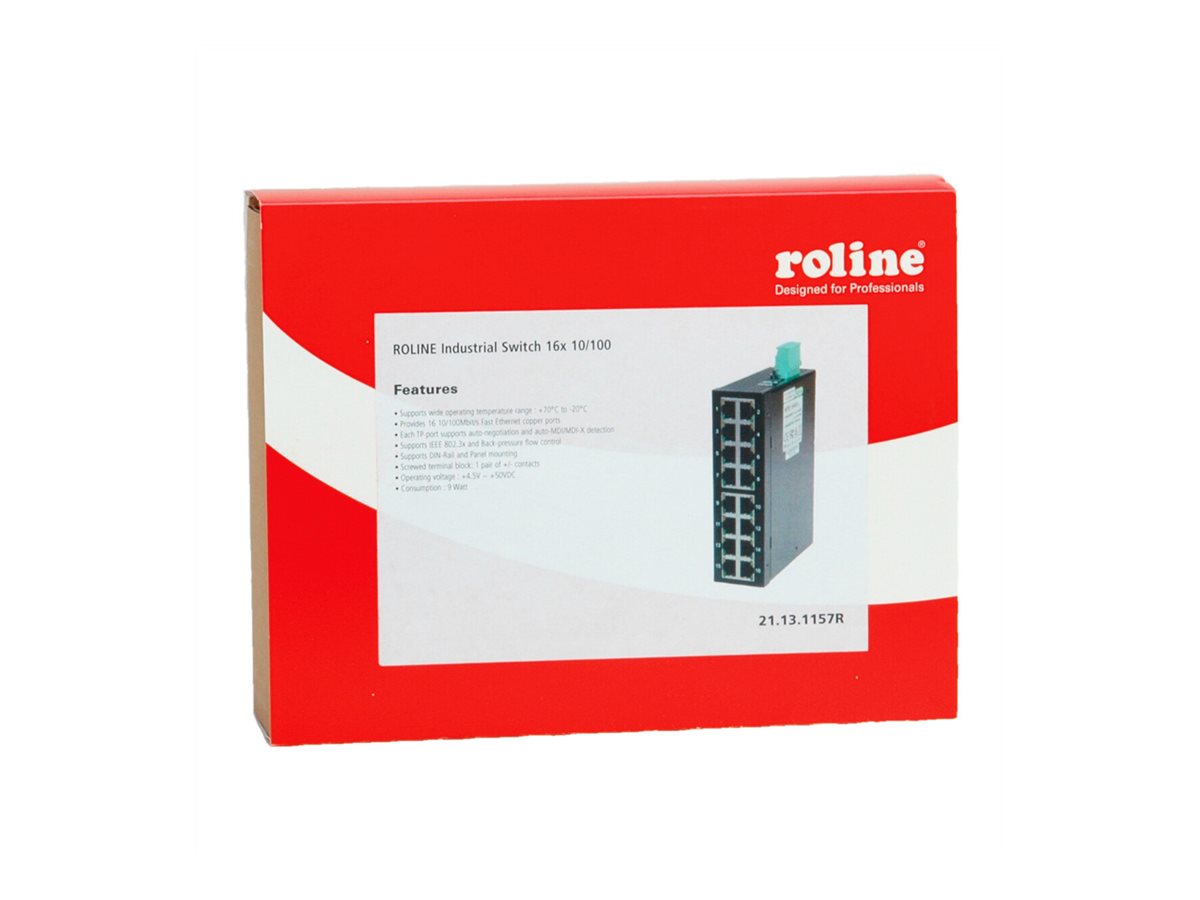 ROLINE Industrie Switch 16x RJ-45, unmanaged