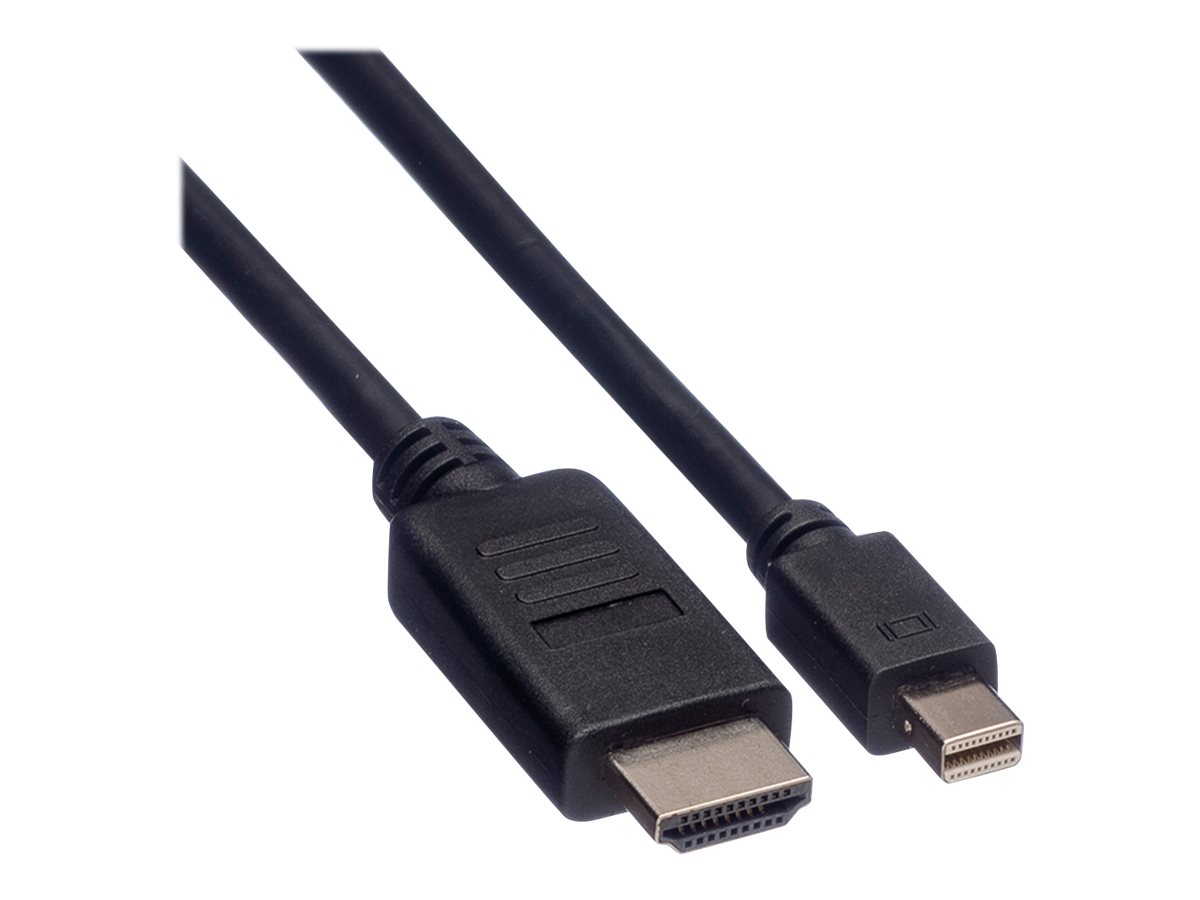 ROLINE Mini DisplayPort Kabel, Mini DP-HDTV, ST/ST, schwarz, 3 m