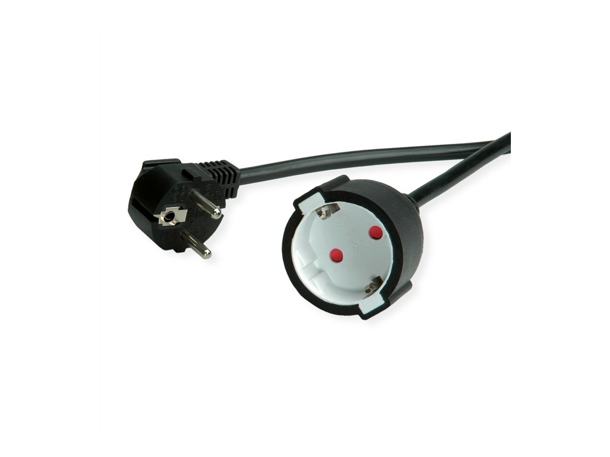 VALUE Schutzkontakt-Verlängerungskabel, 230VAC, schwarz, 5 m