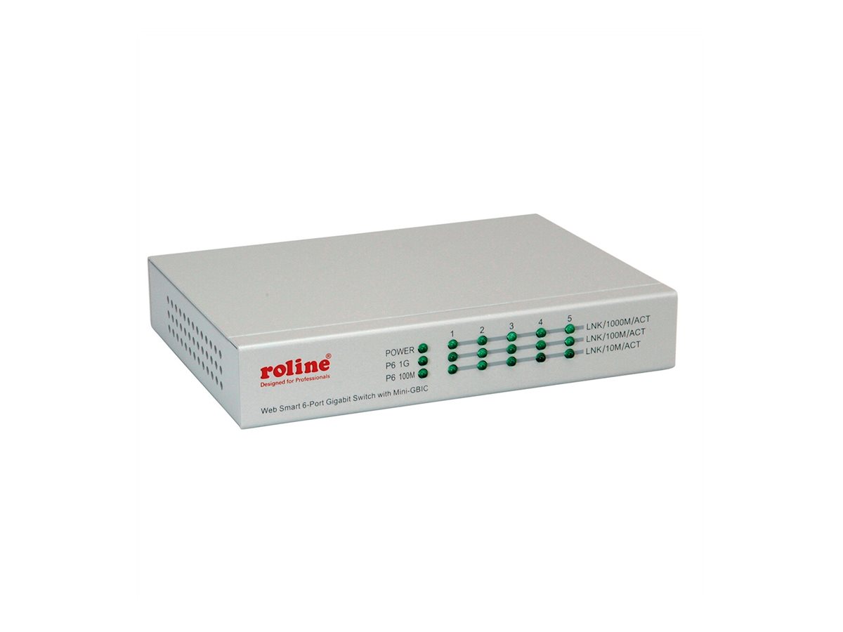 ROLINE Gigabit Ethernet Switch 6 Ports (5x 10/100/1000 + 1x SFP), WebSmart