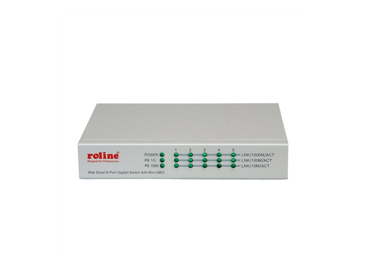 ROLINE Gigabit Ethernet Switch 6 Ports (5x 10/100/1000 + 1x SFP), WebSmart