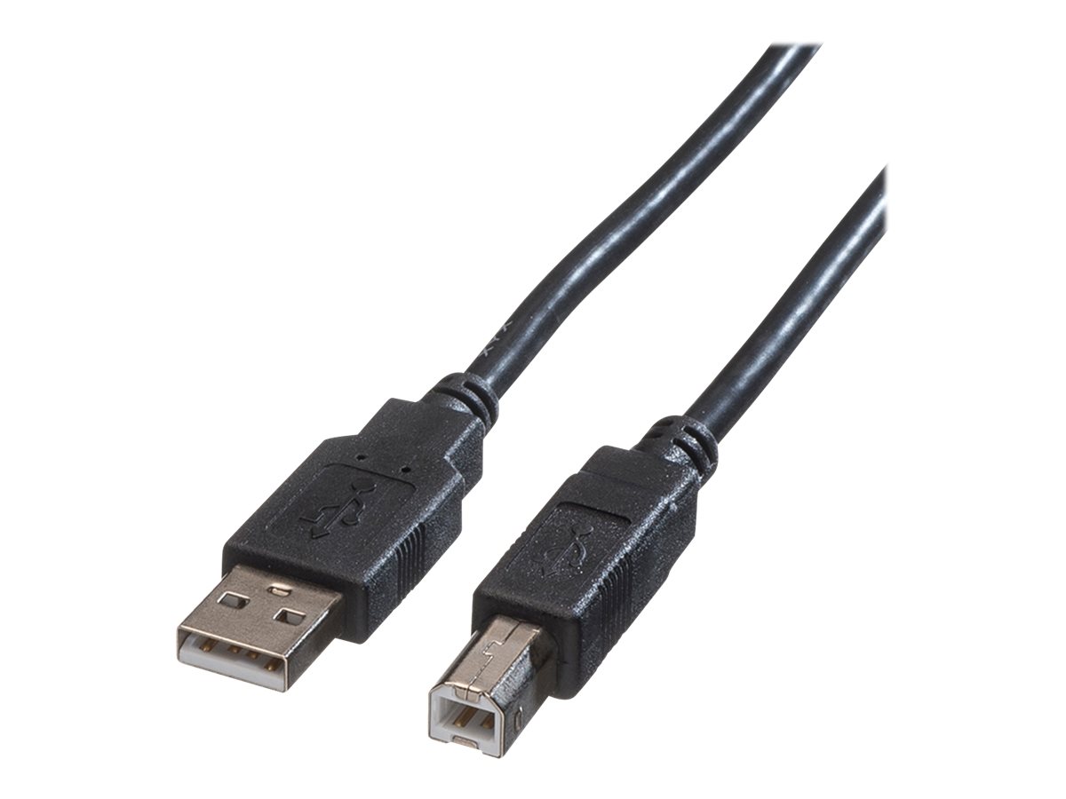 ROLINE USB 2.0 Kabel, Typ A-B, schwarz, 1,8 m