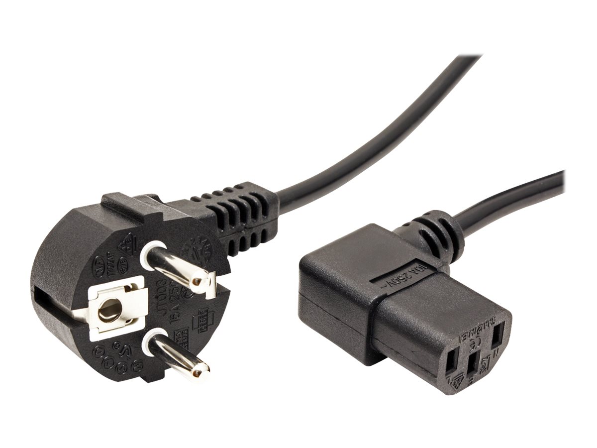 VALUE Netzkabel, abgewinkelte IEC-Buchse, schwarz, 1,8 m
