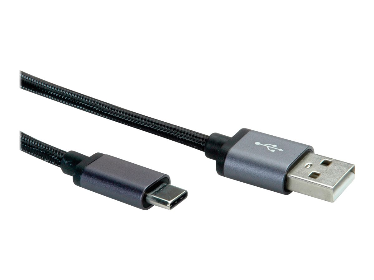 ROLINE USB 2.0 Kabel, Typ C - Typ A, ST/ST, schwarz, 3 m
