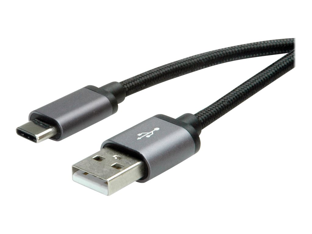 ROLINE USB 2.0 Kabel, Typ C - Typ A, ST/ST, schwarz, 3 m