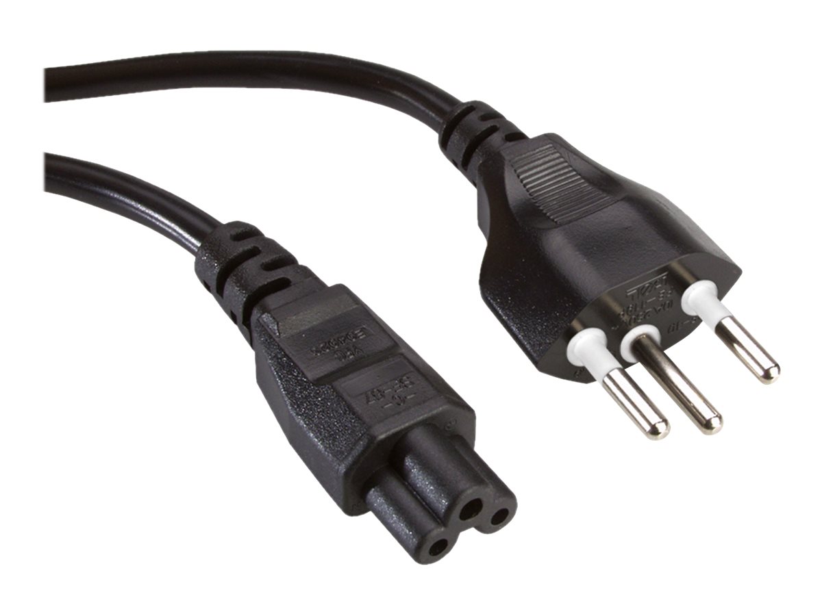 ROLINE CH-Netzkabel T12 auf C5, 3pol., schwarz, 1,8 m