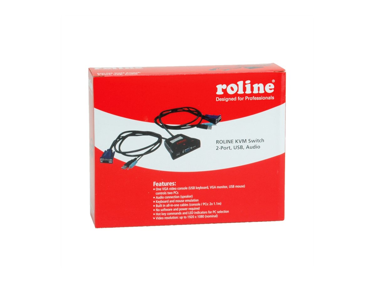 ROLINE KVM-Switch 'Star' 2 PCs, VGA, USB, Audio