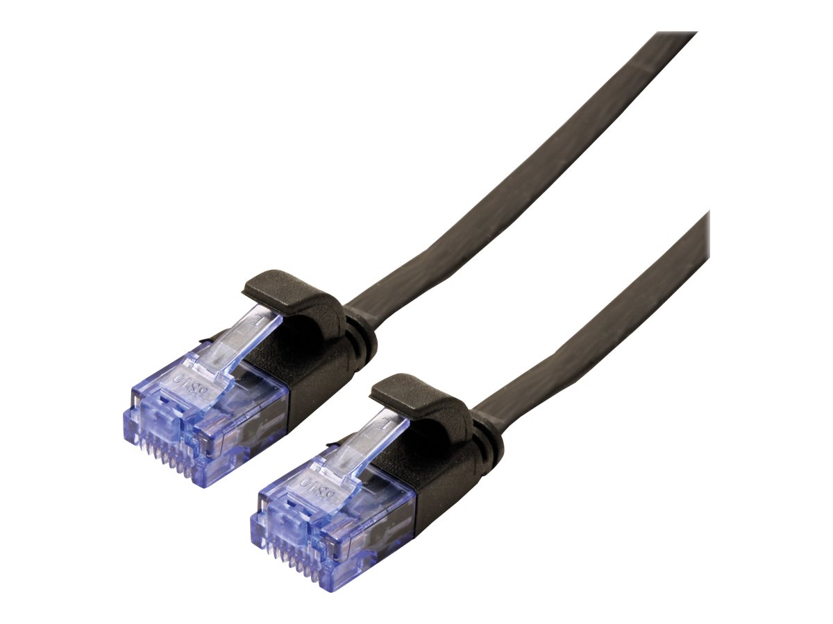 VALUE Patchkabel Cat.6A (Class EA) UTP, extra-flach, schwarz, 0,5 m