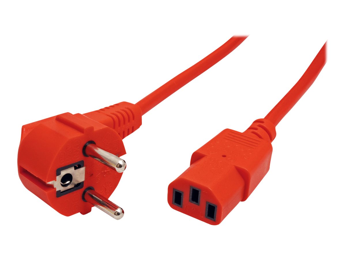 ROLINE Netzkabel, gerade IEC-Buchse, rot, 1,8 m