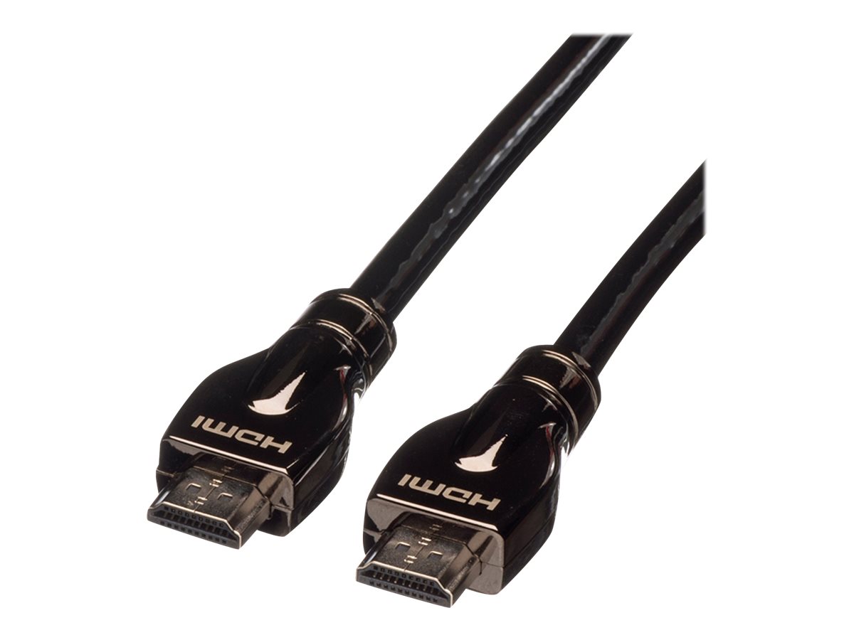 ROLINE 4K HDMI Ultra HD Kabel mit Ethernet, ST/ST, schwarz, 7,5 m