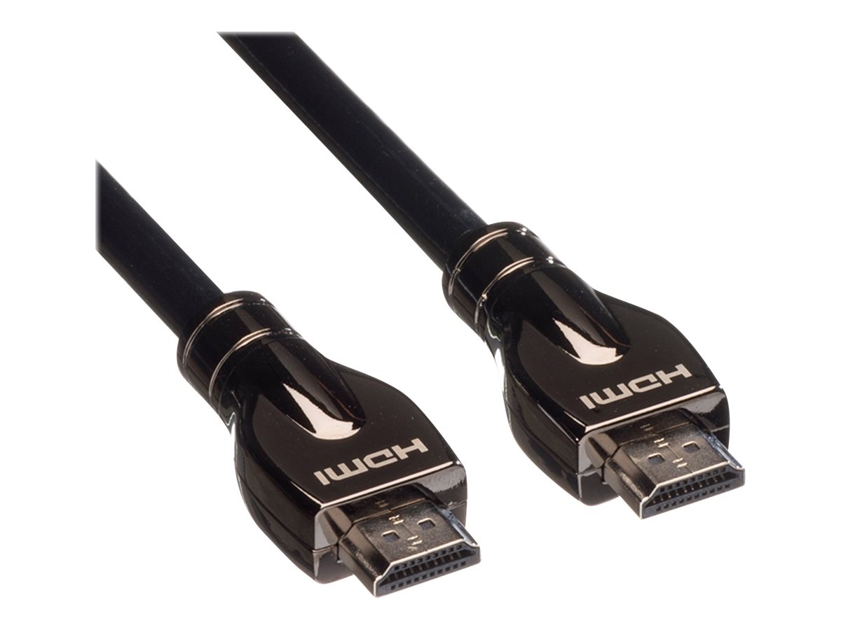 ROLINE 4K HDMI Ultra HD Kabel mit Ethernet, ST/ST, schwarz, 7,5 m