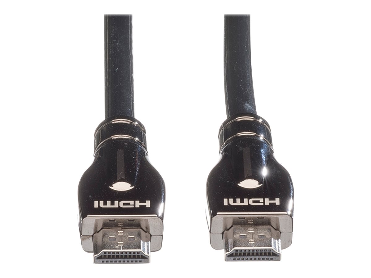 ROLINE 4K HDMI Ultra HD Kabel mit Ethernet, ST/ST, schwarz, 15 m
