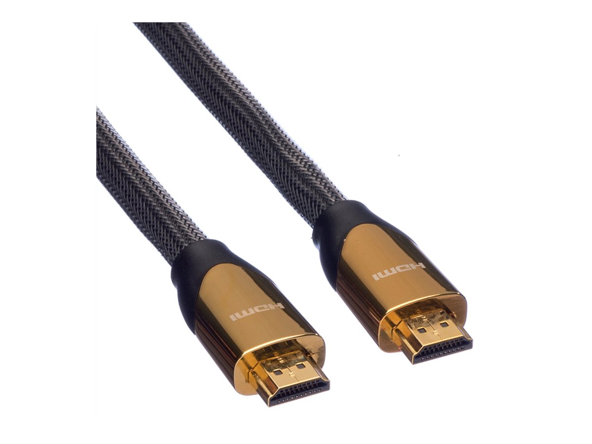 ROLINE 4K PREMIUM HDMI Ultra HD Kabel mit Ethernet, ST/ST, schwarz, 2 m