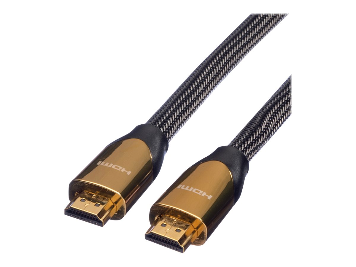 ROLINE 4K PREMIUM HDMI Ultra HD Kabel mit Ethernet, ST/ST, schwarz, 3 m
