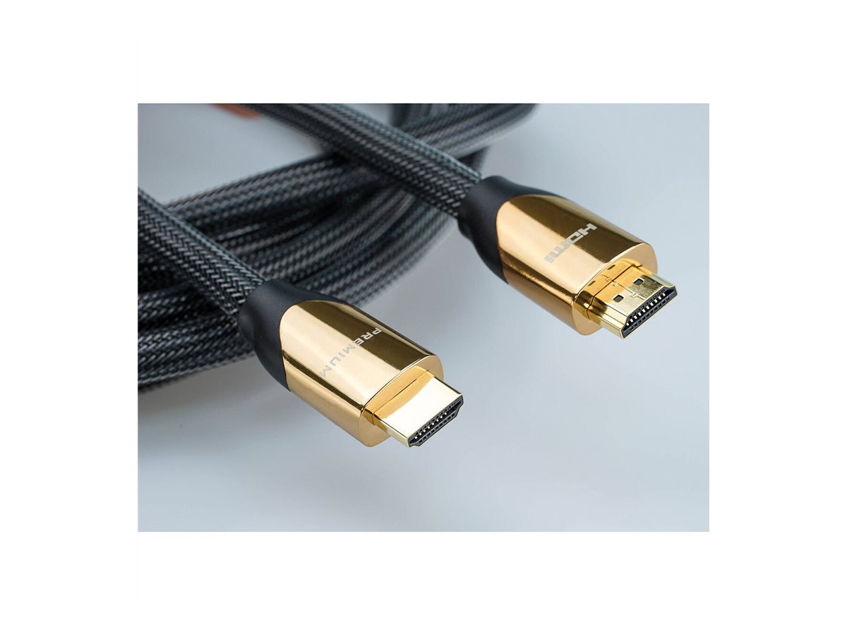 ROLINE 4K PREMIUM HDMI Ultra HD Kabel mit Ethernet, ST/ST, schwarz, 3 m