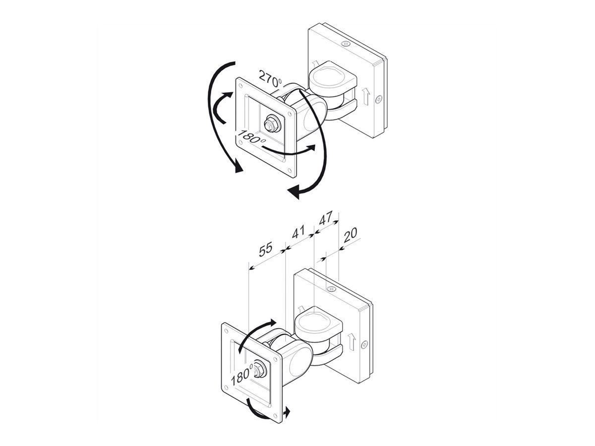 ROLINE LCD-Befestigung, Wandmontage, 2 Gelenke, bis 6 kg