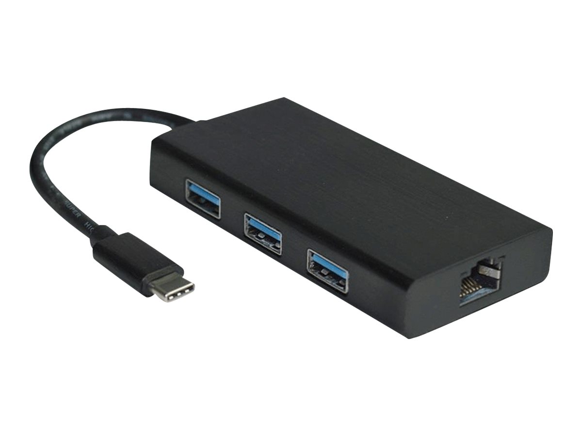 VALUE USB 3.2 Gen 1 Typ C zu Gigabit Ethernet Konverter + Hub