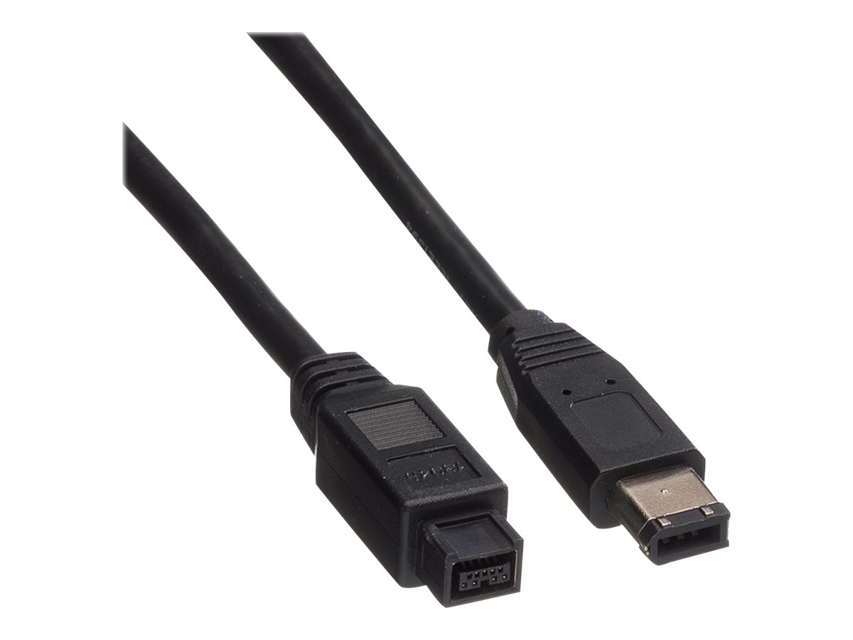 ROLINE IEEE 1394b / IEEE 1394 Kabel, 9/6polig, schwarz, 1,8 m