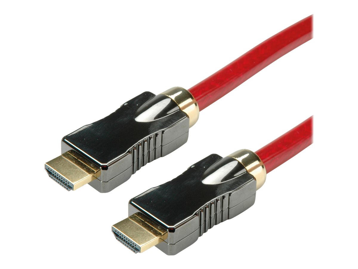ROLINE 8K HDMI Ultra HD Kabel mit Ethernet, ST/ST, rot, 2 m