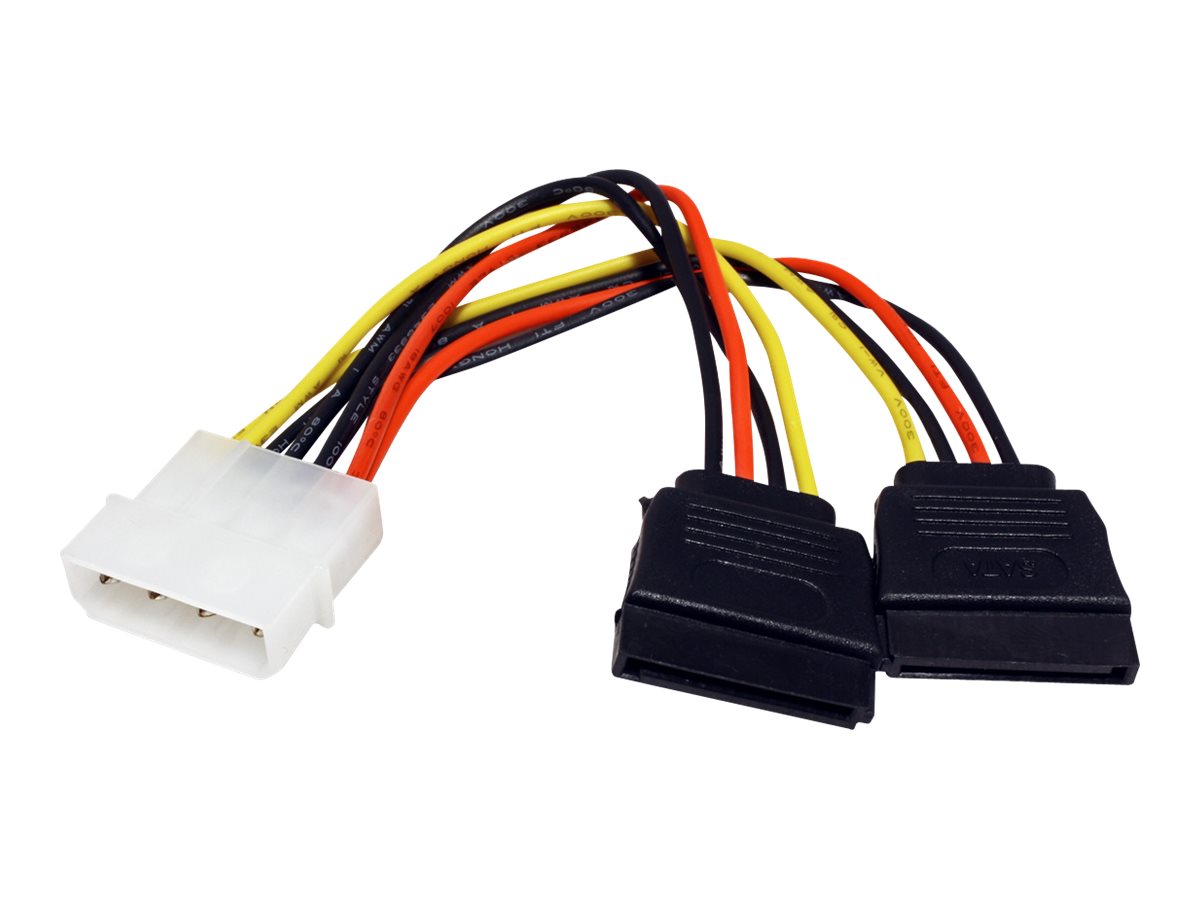 ROLINE Y-Adapterkabel 4 pol. HDD / 2x SATA, 0,12 m