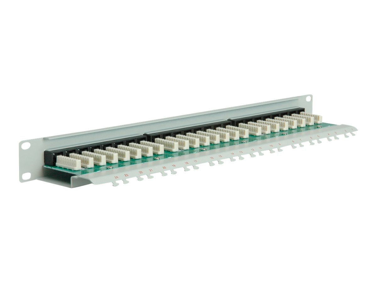 ROLINE Cat.6 (Class E) 19-Zoll-Patchpanel, 24P, ungeschirmt, grau