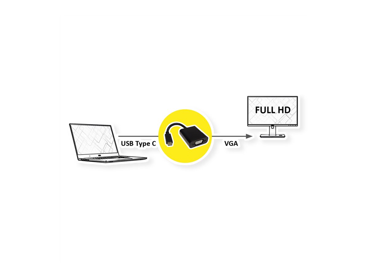 VALUE Display Adapter USB Typ C - VGA