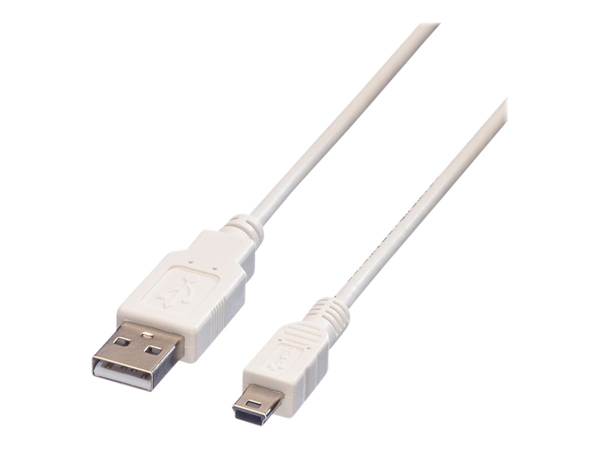 VALUE USB 2.0 Kabel, Typ A - 5-Pin Mini, weiß, 1,8 m