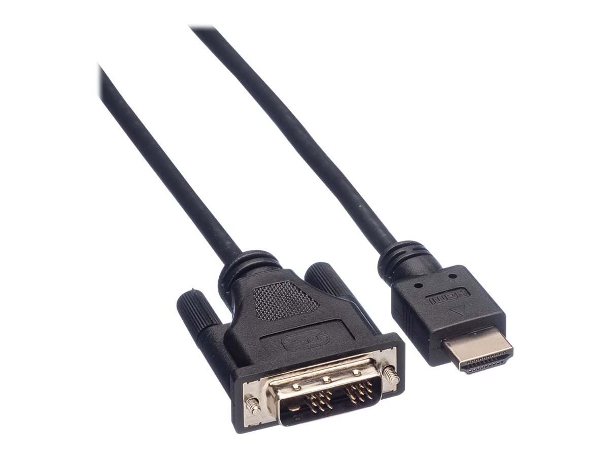 ROLINE Kabel DVI (18+1) ST - HDMI ST, schwarz, 3 m