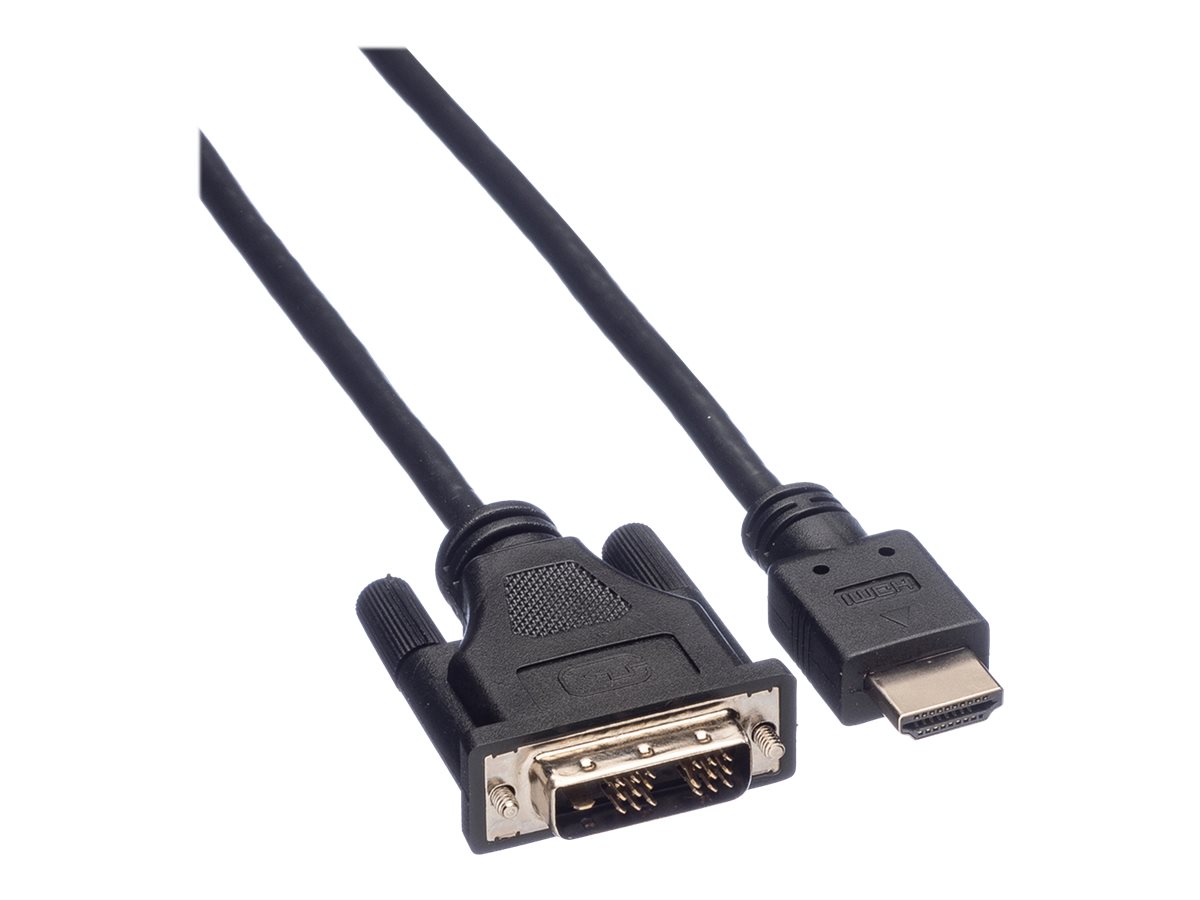 ROLINE Kabel DVI (18+1) ST - HDMI ST, schwarz, 5 m