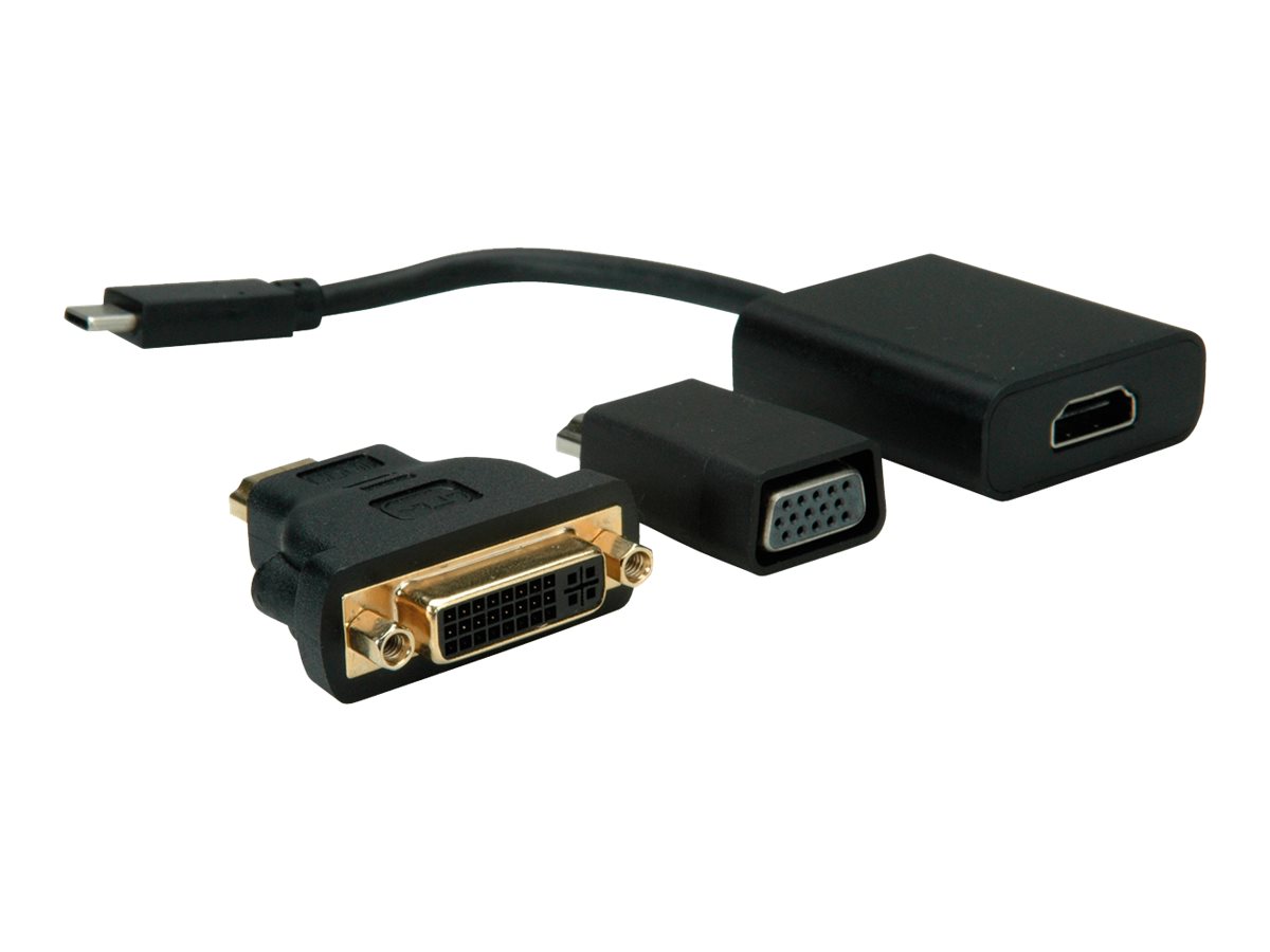 VALUE Display Adapter USB Typ C - VGA + HDMI + DVI