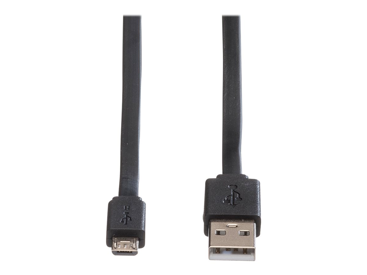 ROLINE USB 2.0 Kabel, USB A ST - Micro USB B ST, schwarz, 1 m
