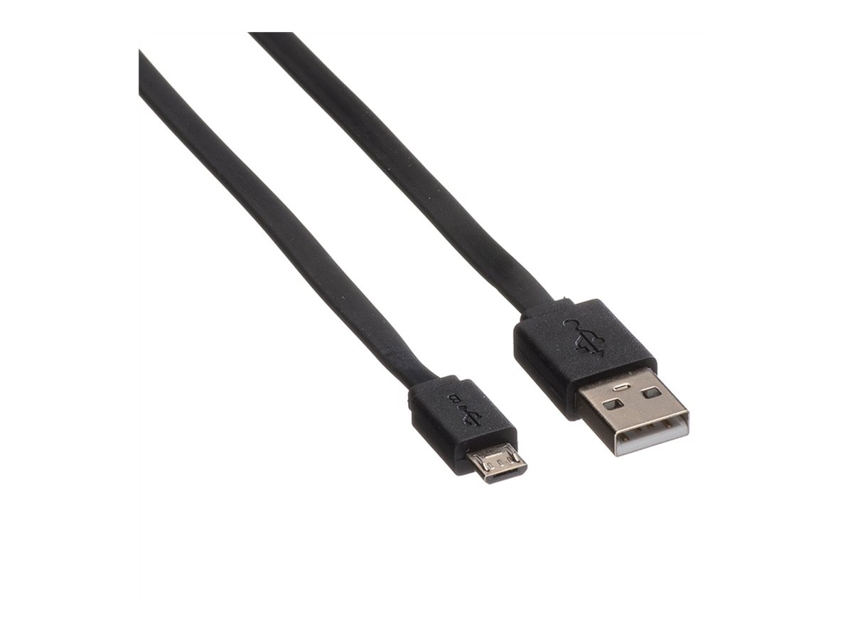 ROLINE USB 2.0 Kabel, USB A ST - Micro USB B ST, schwarz, 1 m