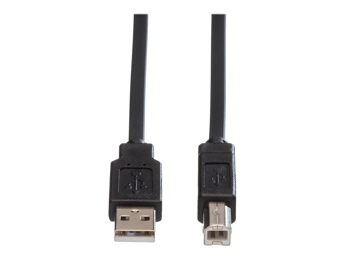 ROLINE USB 2.0 Notebook-Flachkabel, Typ A-B, schwarz, 1,8 m