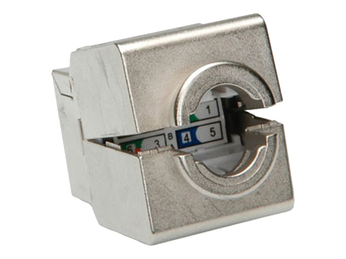 ROLINE Cat.6 (Class E) Keystone, geschirmt, werkzeuglos, silberfarben