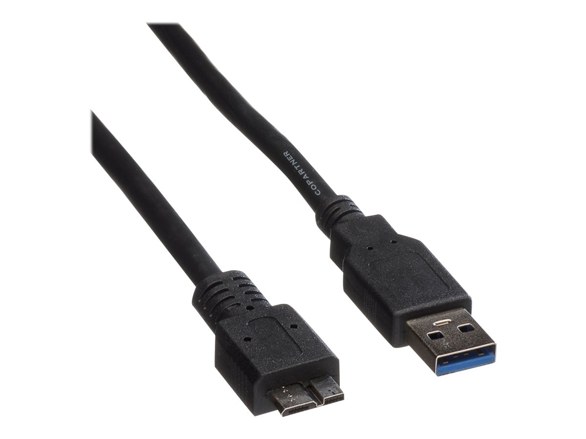 ROLINE USB 3.2 Gen 1 Kabel, A ST - Micro B ST, schwarz, 3 m