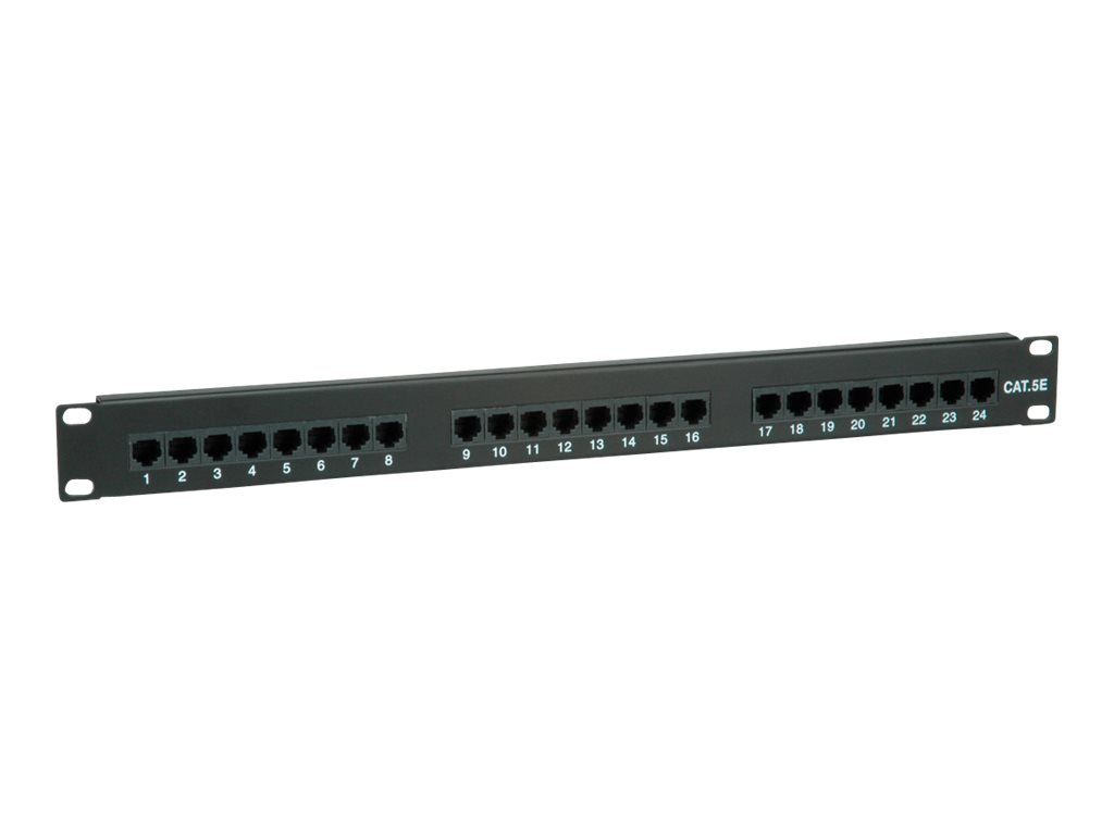 VALUE Cat.5e (Class D) 19-Zoll-Patchpanel, 24P, ungeschirmt, schwarz