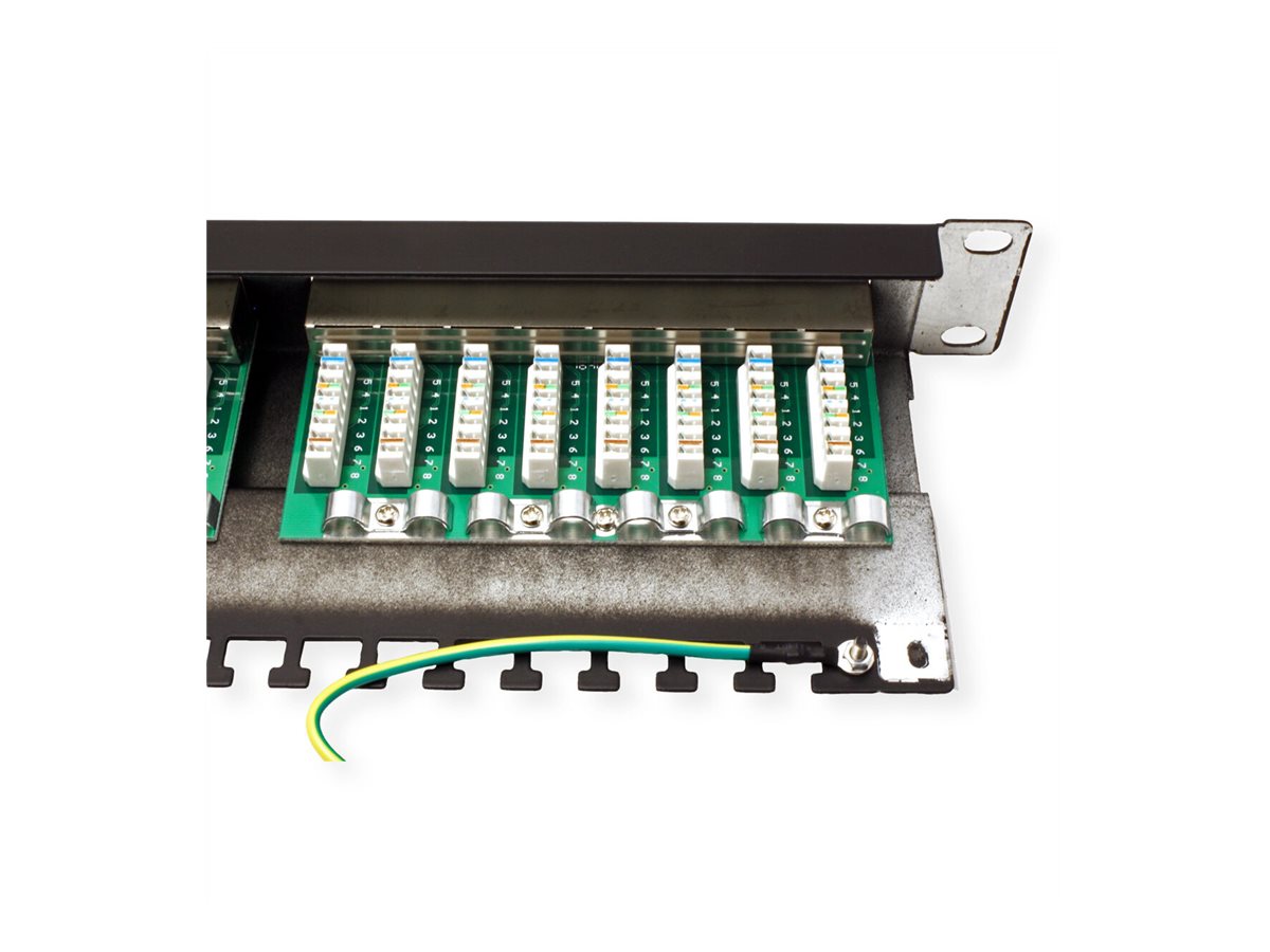 VALUE Cat.5e (Class D) 19-Zoll-Patchpanel, 24P, geschirmt, schwarz