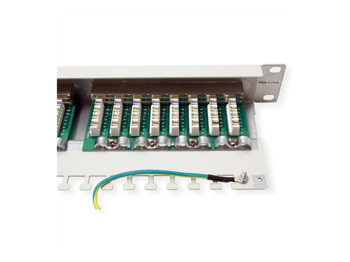 VALUE Cat.5e (Class D) 19-Zoll-Patchpanel, 24P, geschirmt, grau