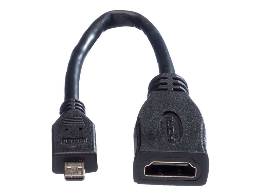 VALUE HDMI High Speed Kabel mit Ethernet, HDMI BU - Micro HDMI ST, 0,15 m