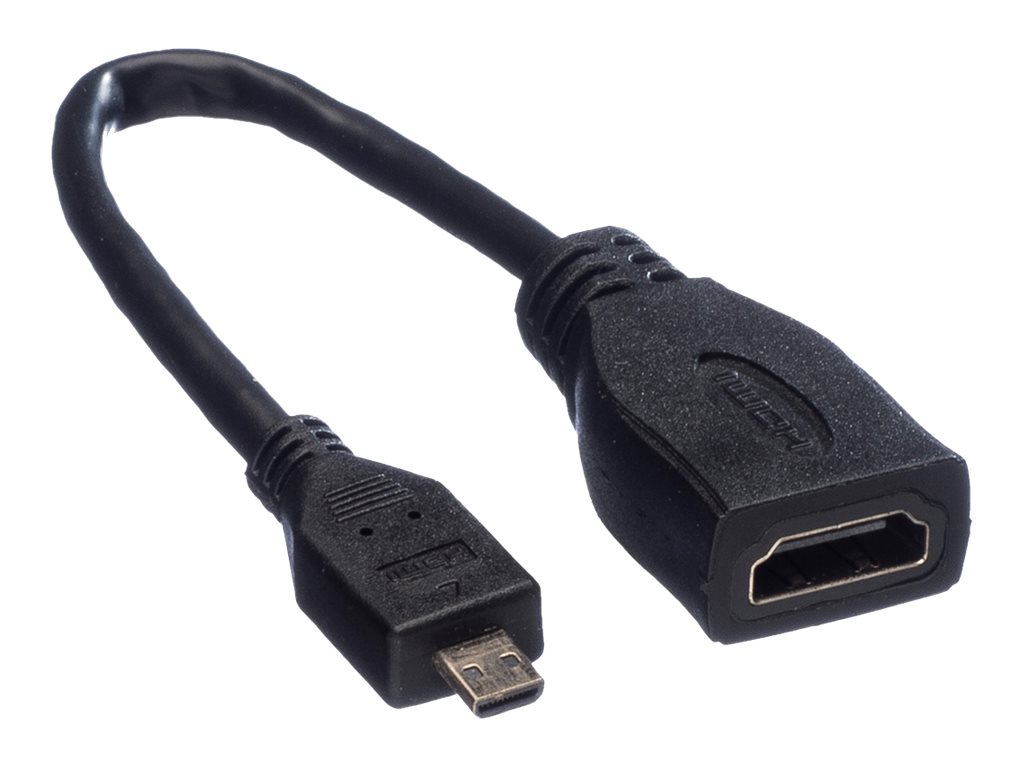 VALUE HDMI High Speed Kabel mit Ethernet, HDMI BU - Micro HDMI ST, 0,15 m