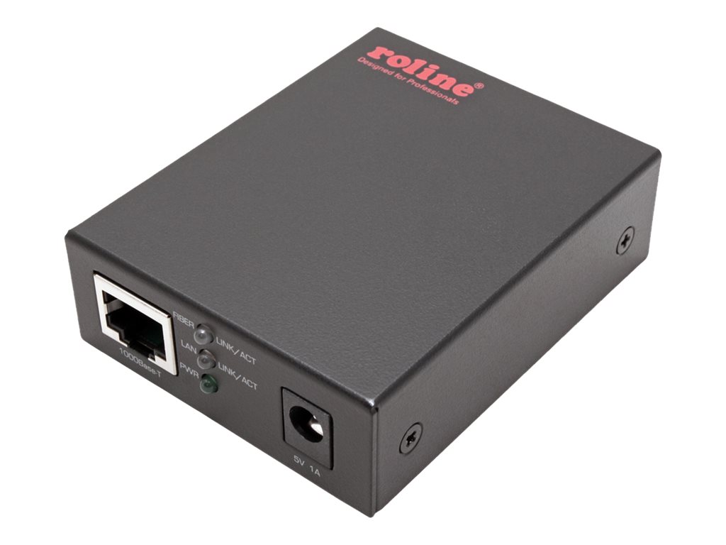 ROLINE 10/100/1000Base-T to Dual-speed Fiber Media Converter
