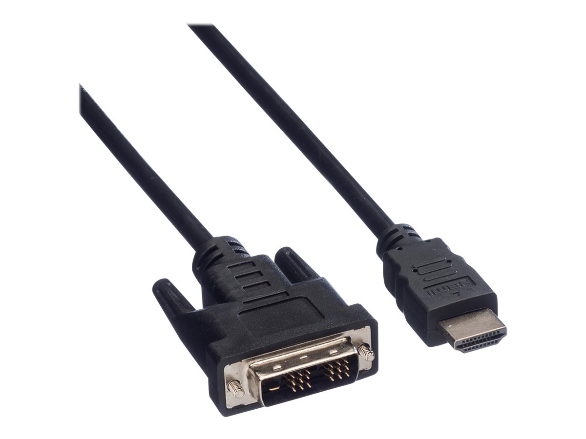 VALUE Kabel DVI (18+1) ST - HDMI ST, schwarz, 1,5 m