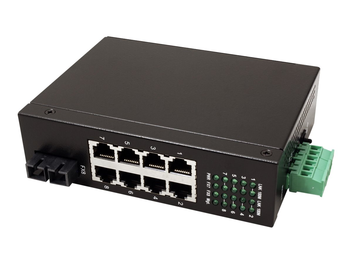 ROLINE Industrie Switch 7x RJ-45, 1x SC, unmanaged