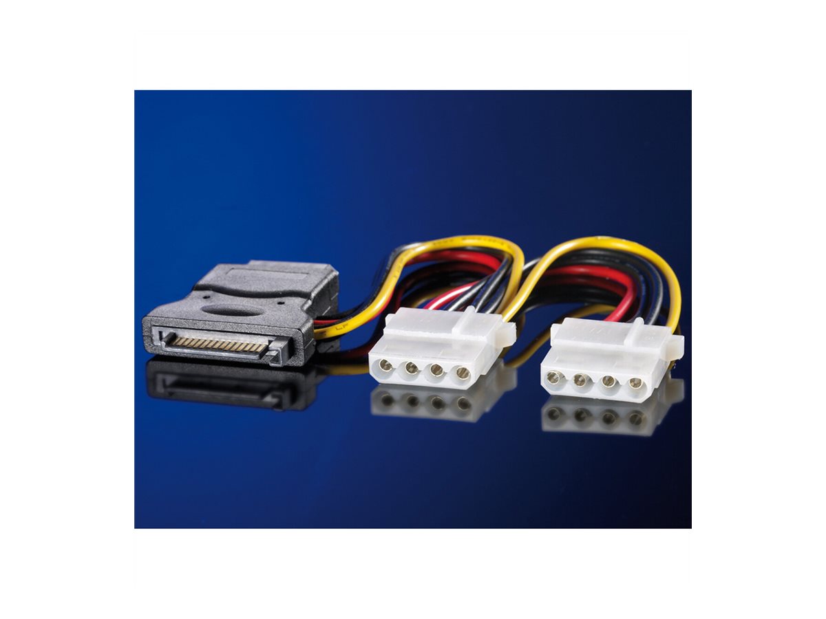 ROLINE Y-Adapterkabel SATA / 3x 4 pol. HDD, 0,2 m