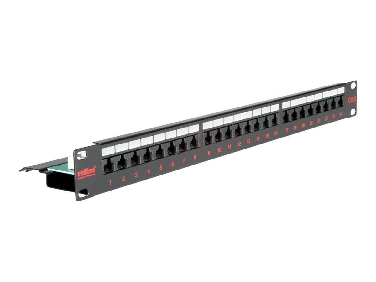 ROLINE Cat.6 (Class E) 19-Zoll-Patchpanel, 24P, ungeschirmt, schwarz
