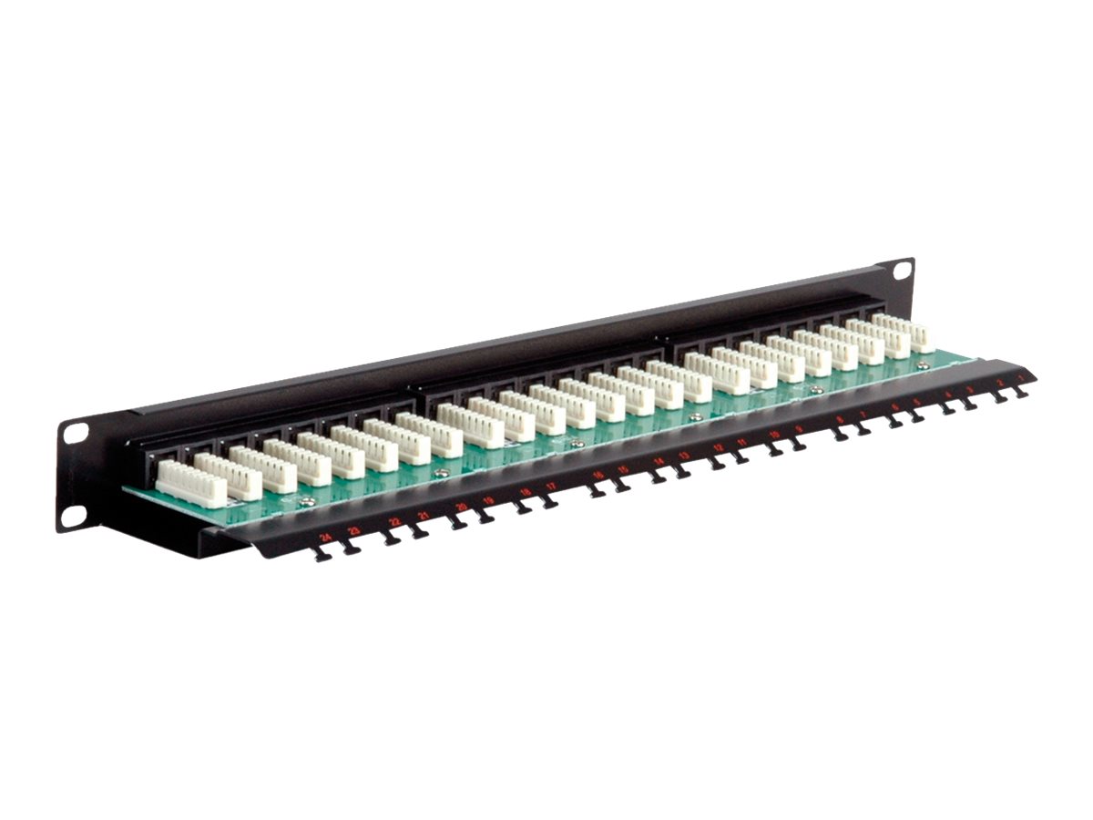 ROLINE Cat.6 (Class E) 19-Zoll-Patchpanel, 24P, ungeschirmt, schwarz
