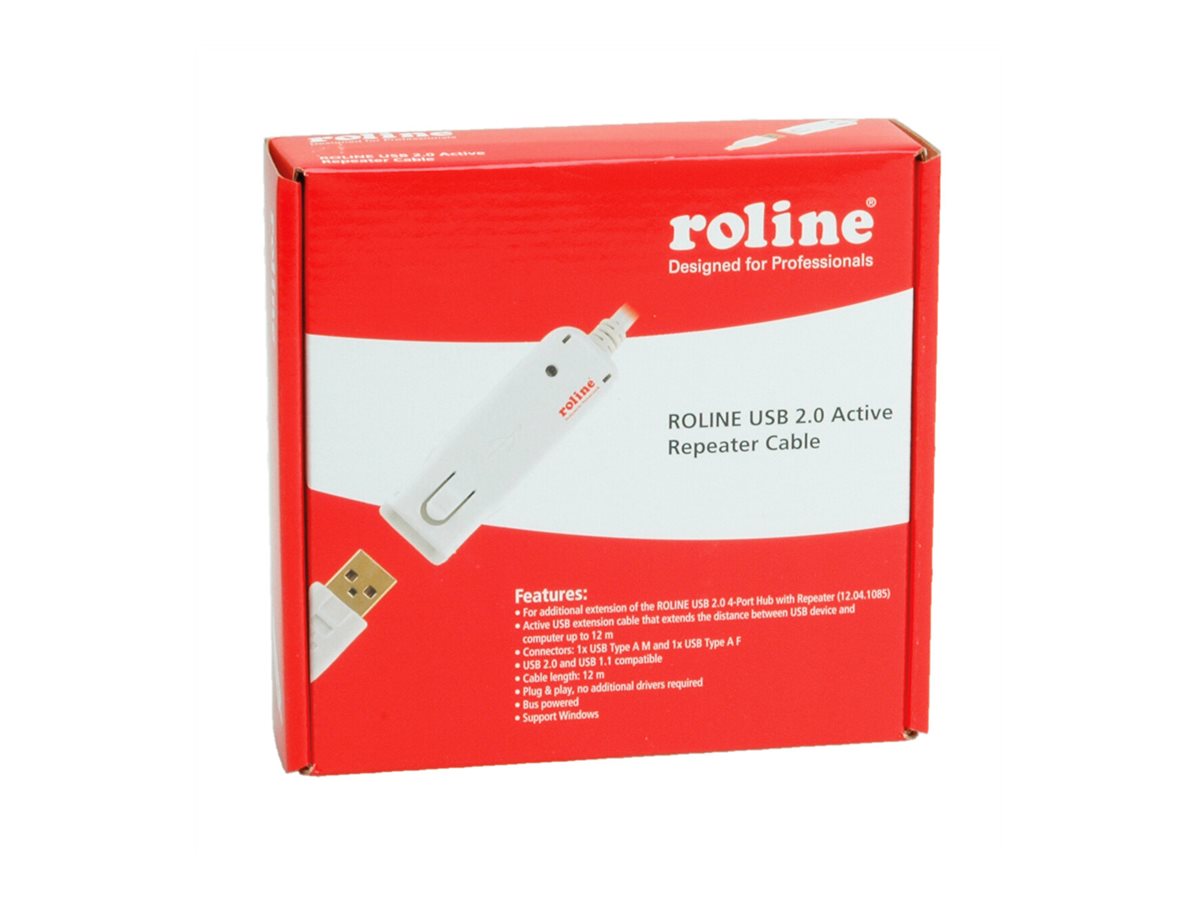 ROLINE USB 2.0 Aktives Repeater Kabel (nur für 12.04.1085), 12 m