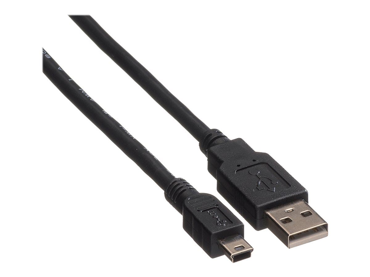 ROLINE USB 2.0 Kabel, Typ A - 5-Pin Mini, schwarz, 3 m