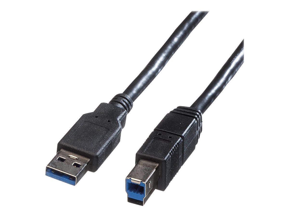 ROLINE USB 3.2 Gen 1 Kabel, Typ A-B, schwarz, 1,8 m