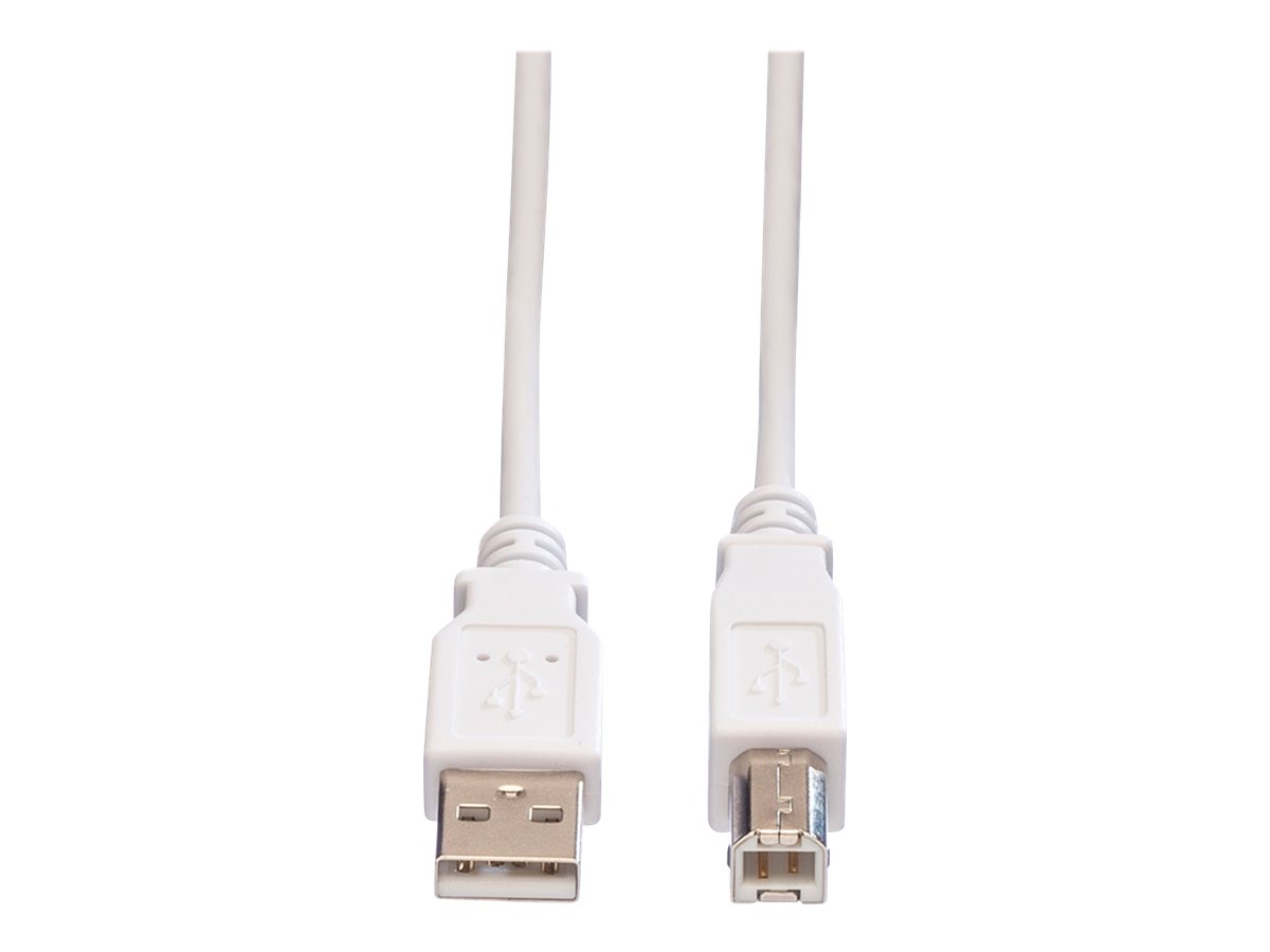 VALUE USB 2.0 Kabel, Typ A-B, weiß, 0,8 m